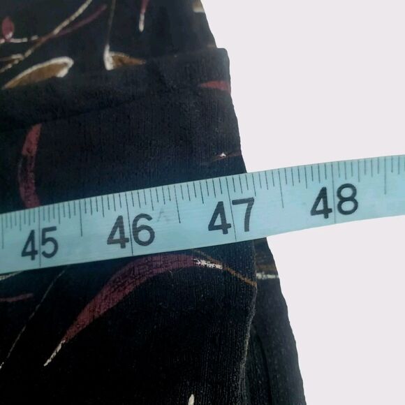 David Allan Designs Shift Midi Dress Womens 22W Sleeveless Black Tan Floral - Picture 7 of 7